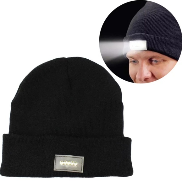 LED Joggers Cycling Runners Outdoors Knit Beanie - Picture 5 of 8